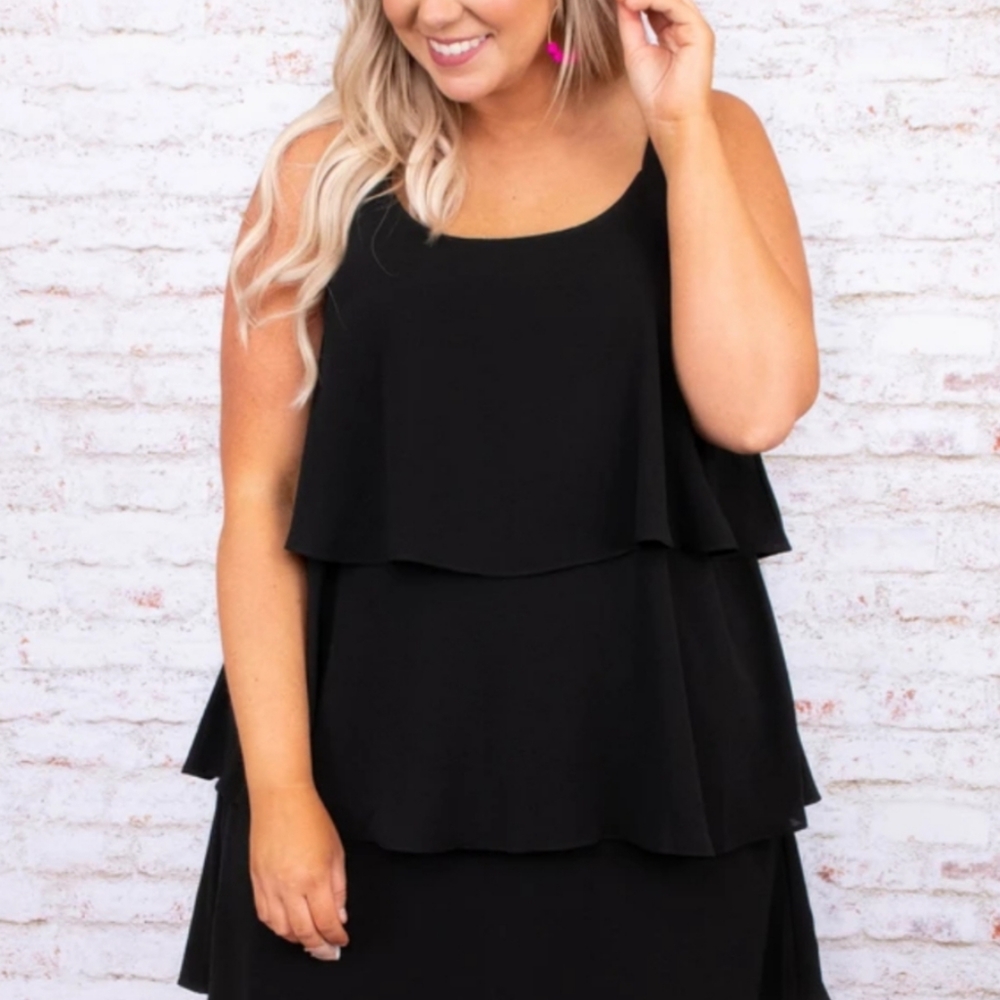 Black Ruffled Layer Dress